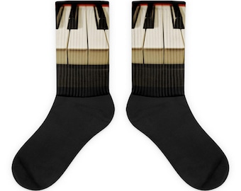 Piano Keyboard Socks, Gift idea for Musician, Pianist, Music Aficionado