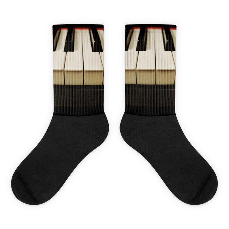 Piano Keyboard Socks, Gift idea for Musician, Pianist, Music Aficionado image 1