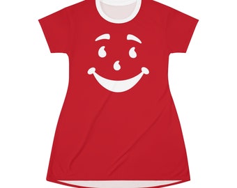 Kool-Aid Costume Red T-Shirt Dress, Halloween, Adult Plus Sizes, Cherry