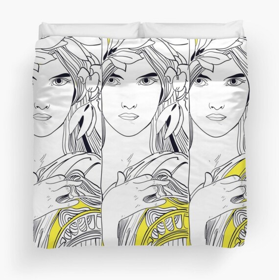Art Nouveau Duvet Cover, Twin, Queen, King Size, Home Staging Interior Decor, Machine Washable, Concealed zipper