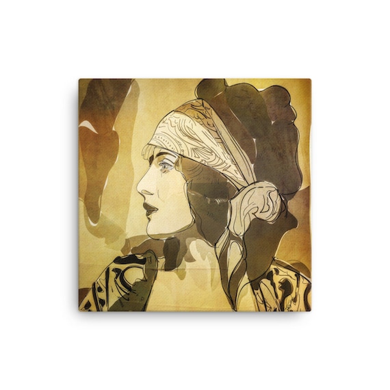 La bohème, Original Art Piece, Canvas Wall Art in Gold, Copper, Dramatic Room Interior, Boho Aesthetic