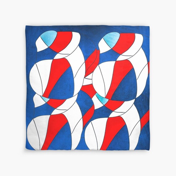 Abstract Duvet Cover, Colorful Geometric Artwork in Twin, Queen, King Sizes, Unique Home Staging Bedding, Machine Washable