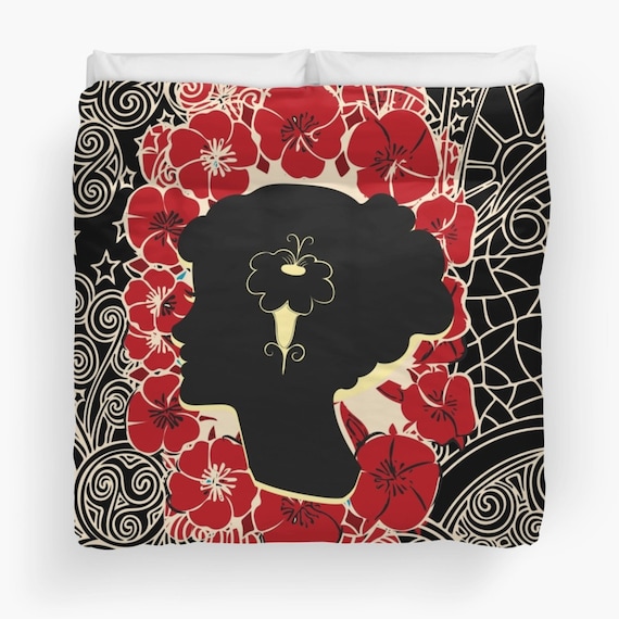 Gothic Duvet Cover, Available in Queen, King Sizes, Soft Cotton Underside, Machine Washable, Concealed zipper from Frenchtoastygood