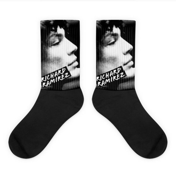 Night Stalker Richard Ramirez, Serial Killer True Crime Novelty Socks, Weird Unique Horror Gift