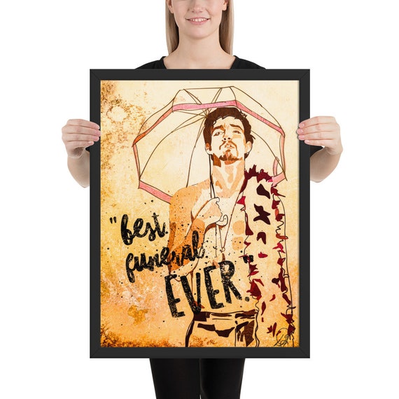 Umbrella Academy Framed Art Poster of Klaus, Original Pop Culture Artwork, Back to School Dorm Decor, Interior Design