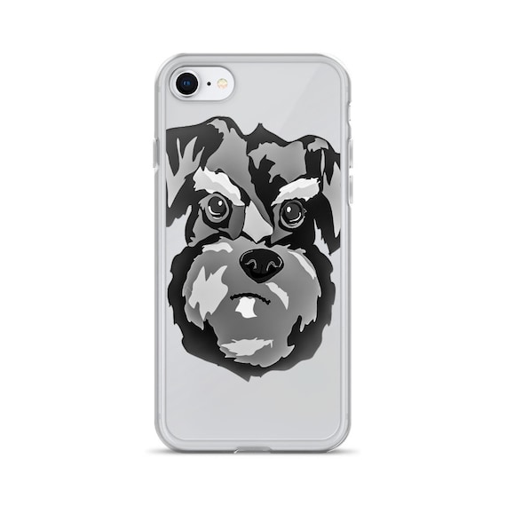 Miniature Schnauzer iPhone Case, Cute Dog Graphic, Handmade Unique Animal Lover Phone Cover, Grumpy Funny Dogs, Gift for Pet Owners
