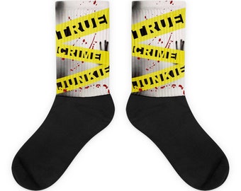 True Crime Socks, Crime Junkie, Murderino Gift, My Favorite Murder, Amateur Detective Novelty Socks