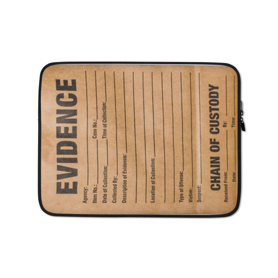 Evidence Bag Laptop Sleeve, True Crime Scene Detective Case, Murderinos, Crime Junkies, Unique Accessories
