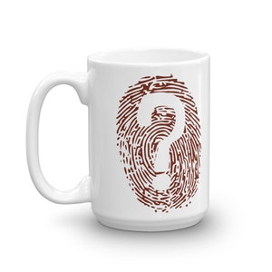 Crime Coffee Mug with Fingerprint, Forensic Detective Kitchen Decor for Crime Junkies image 3