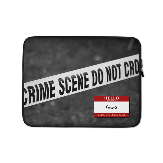 Personalized True Crime Laptop Sleeve, Custom Police Scene Graphics, 13 or 15 inch Computer, Macbook Accessory Gift