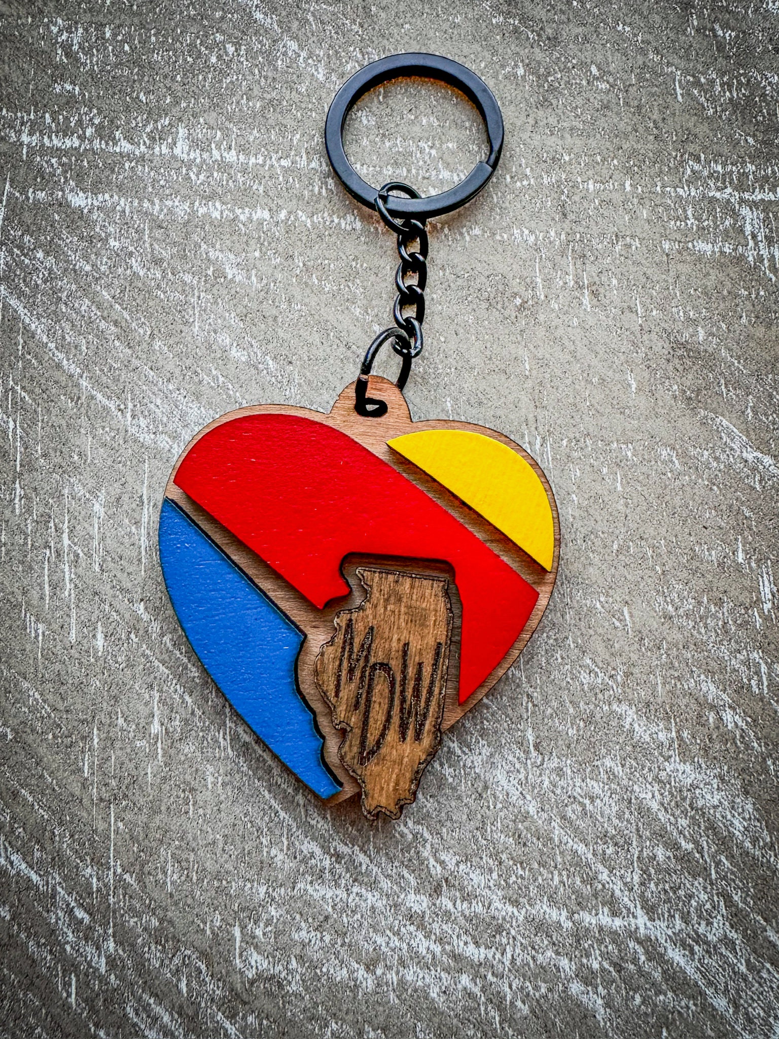 State themed airline inspired keychain for travel lovers