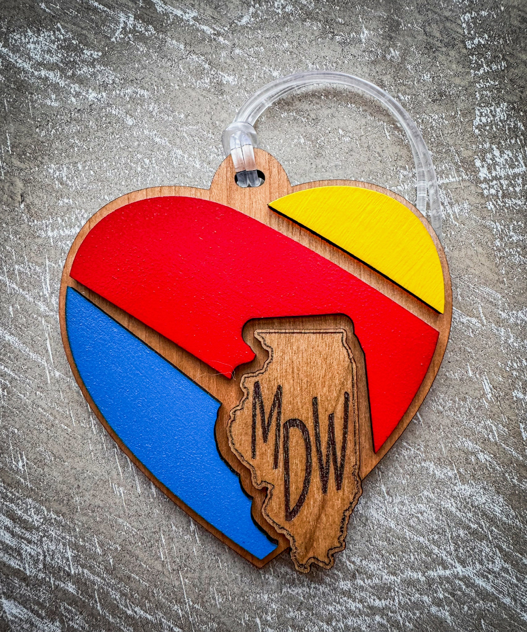 State themed airline inspired engraved luggage tag for travel