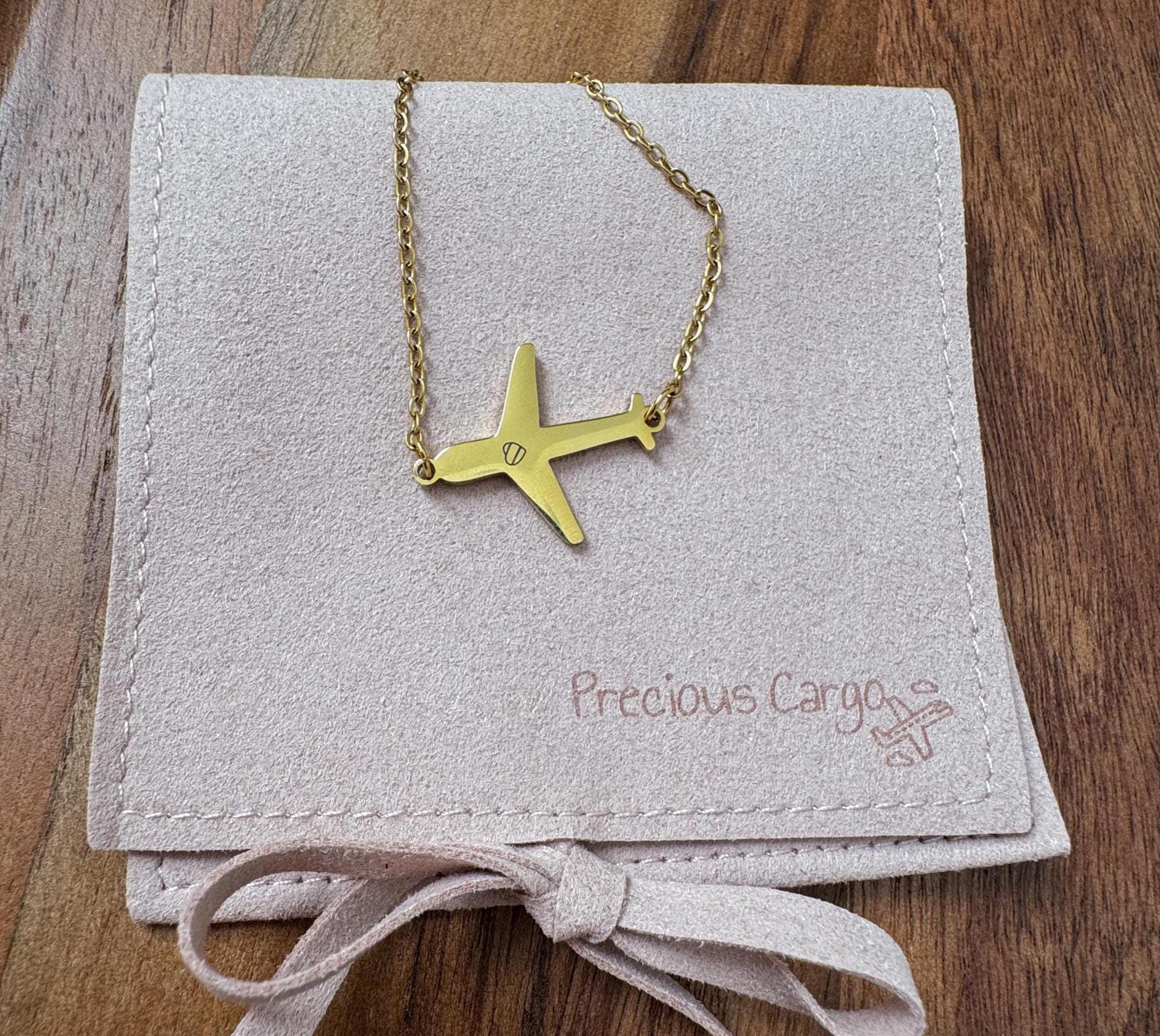 Airplane Necklace Aviation Gift Choose Phrase for Travel Lover Jewelry