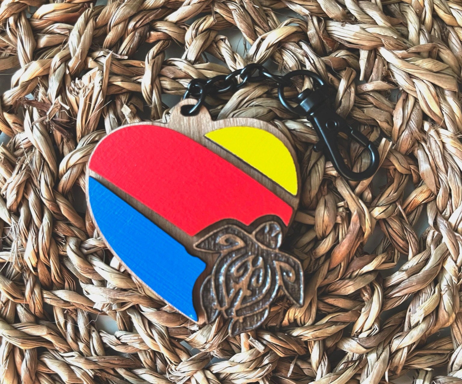 Key Chain Hawaii Airline Inspired - Aviation themed cherry wood tag perfect for a zipper pull, backp
