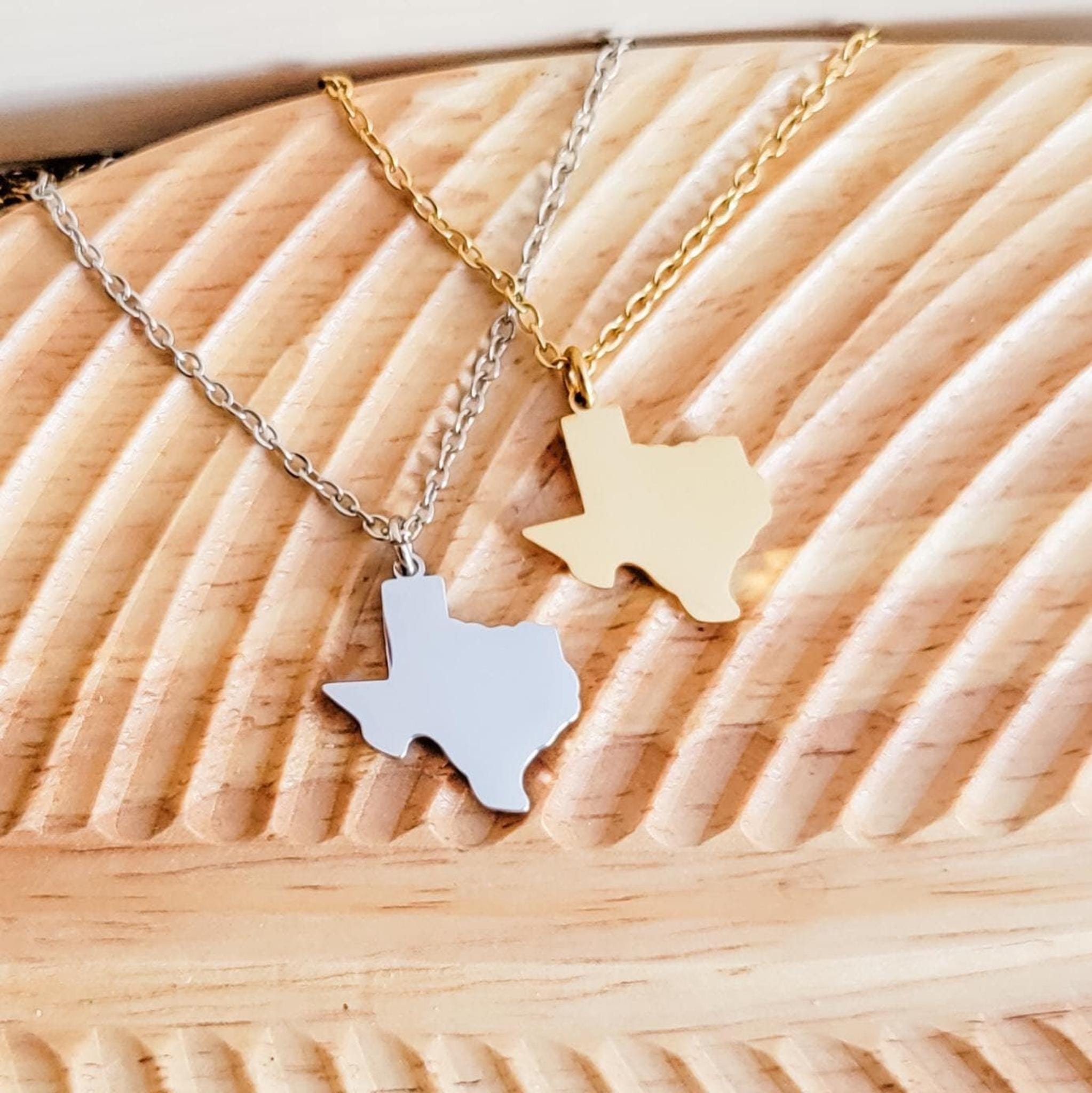 Texas Runner Necklace Personalized Race Distance Gift Marathon Jewelry