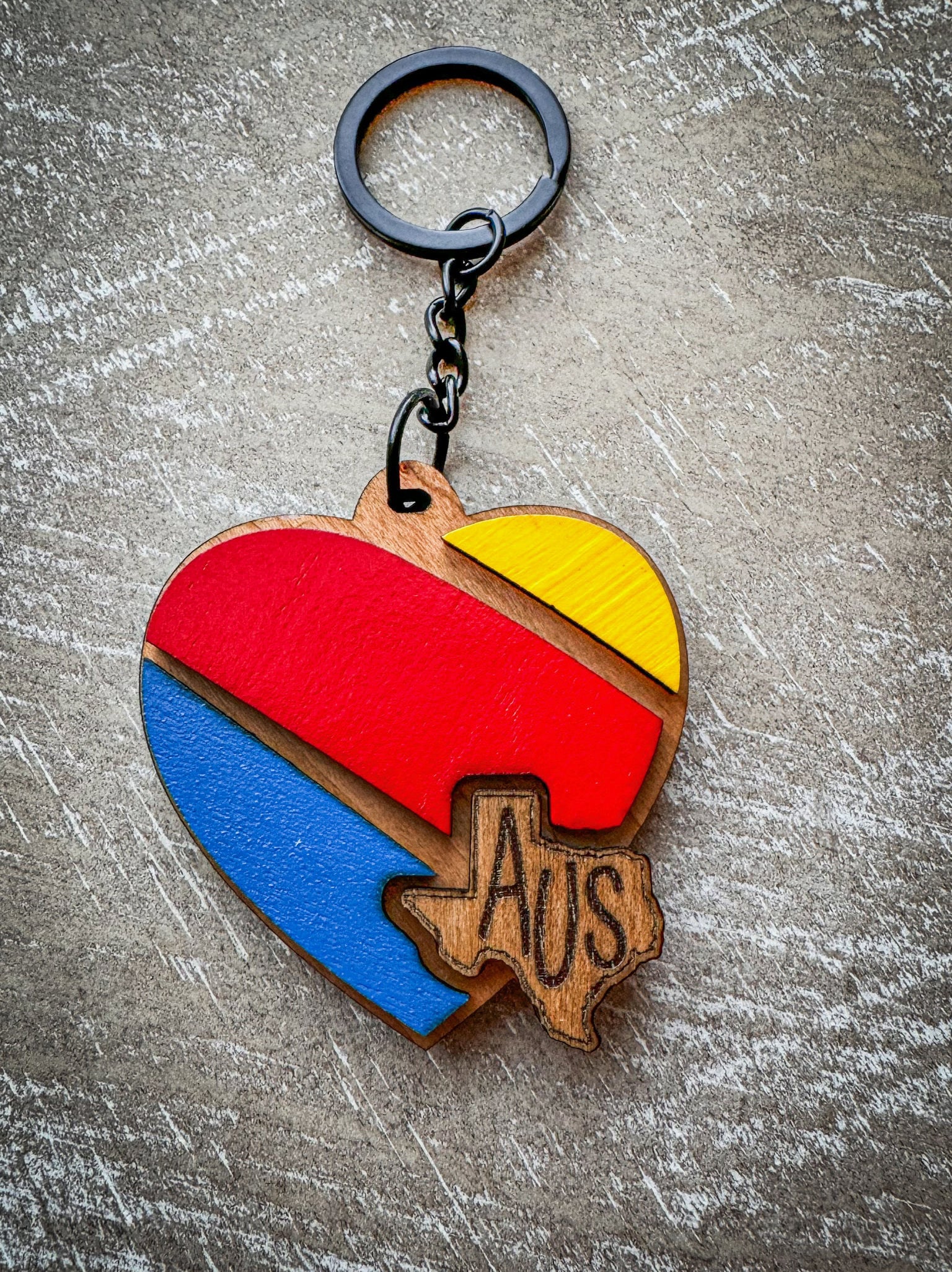 State themed airline inspired keychain for travel lovers