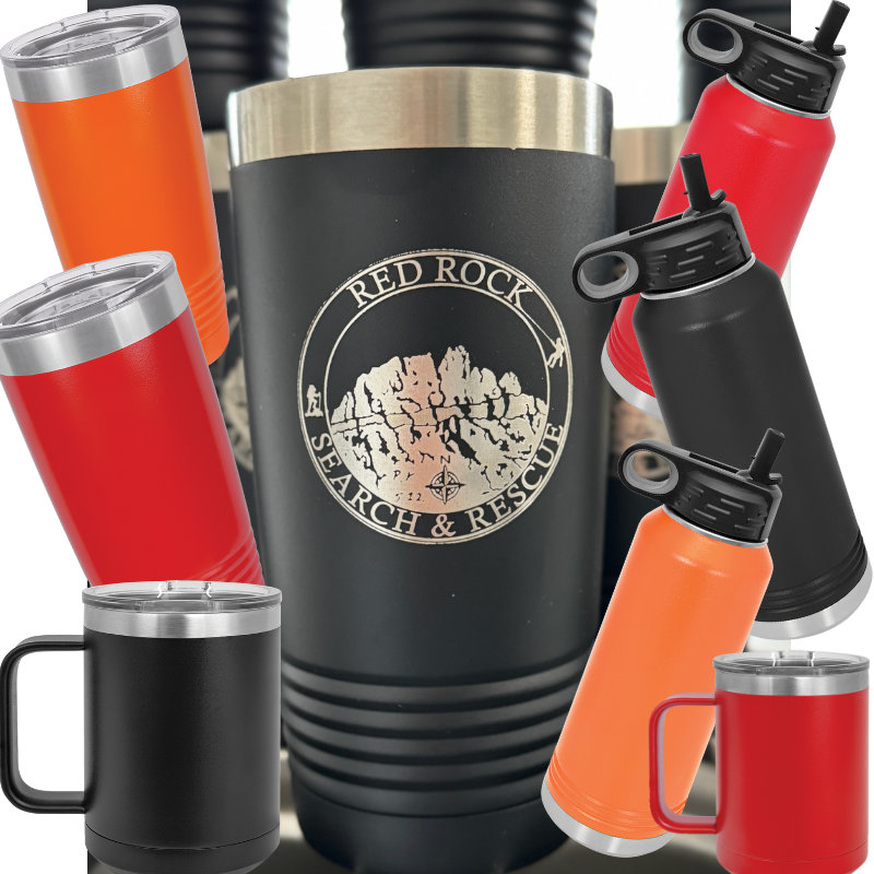 Personalized Red Rock Search & Rescue Tumbler, Water bottle or Mug