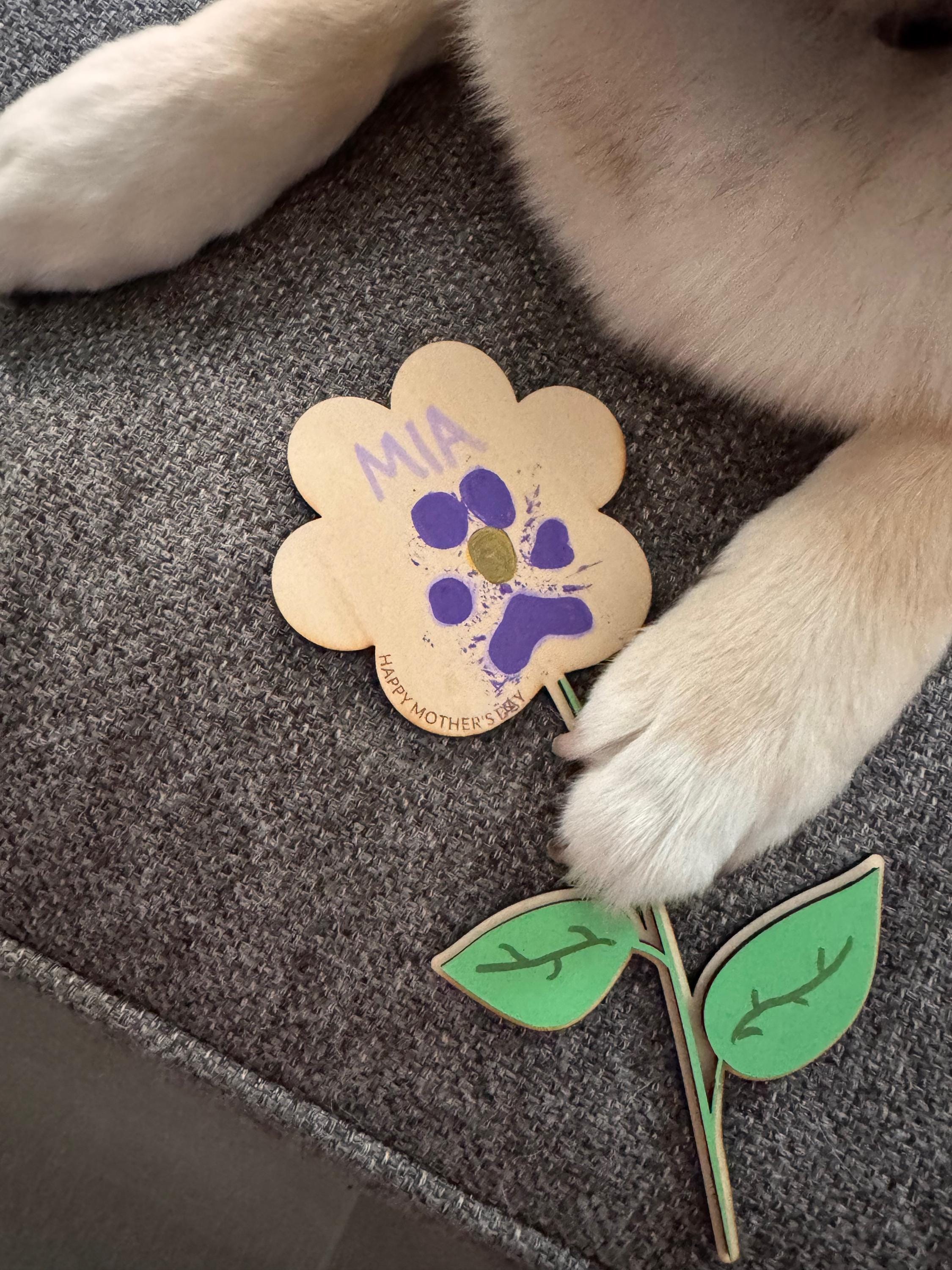 Mother’s Day Pet Paw Print Flower Magnet