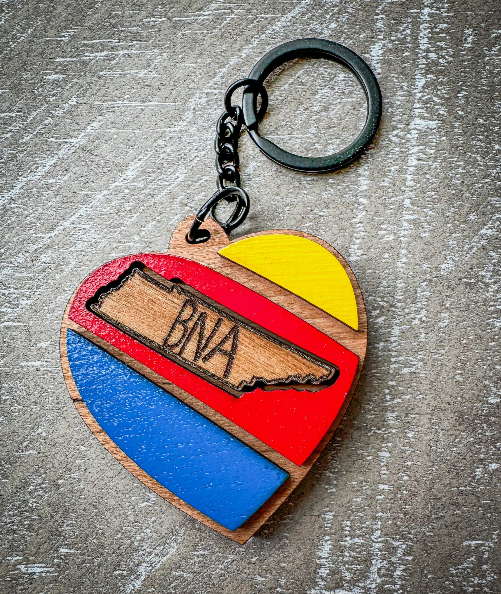 State themed airline inspired keychain for travel lovers