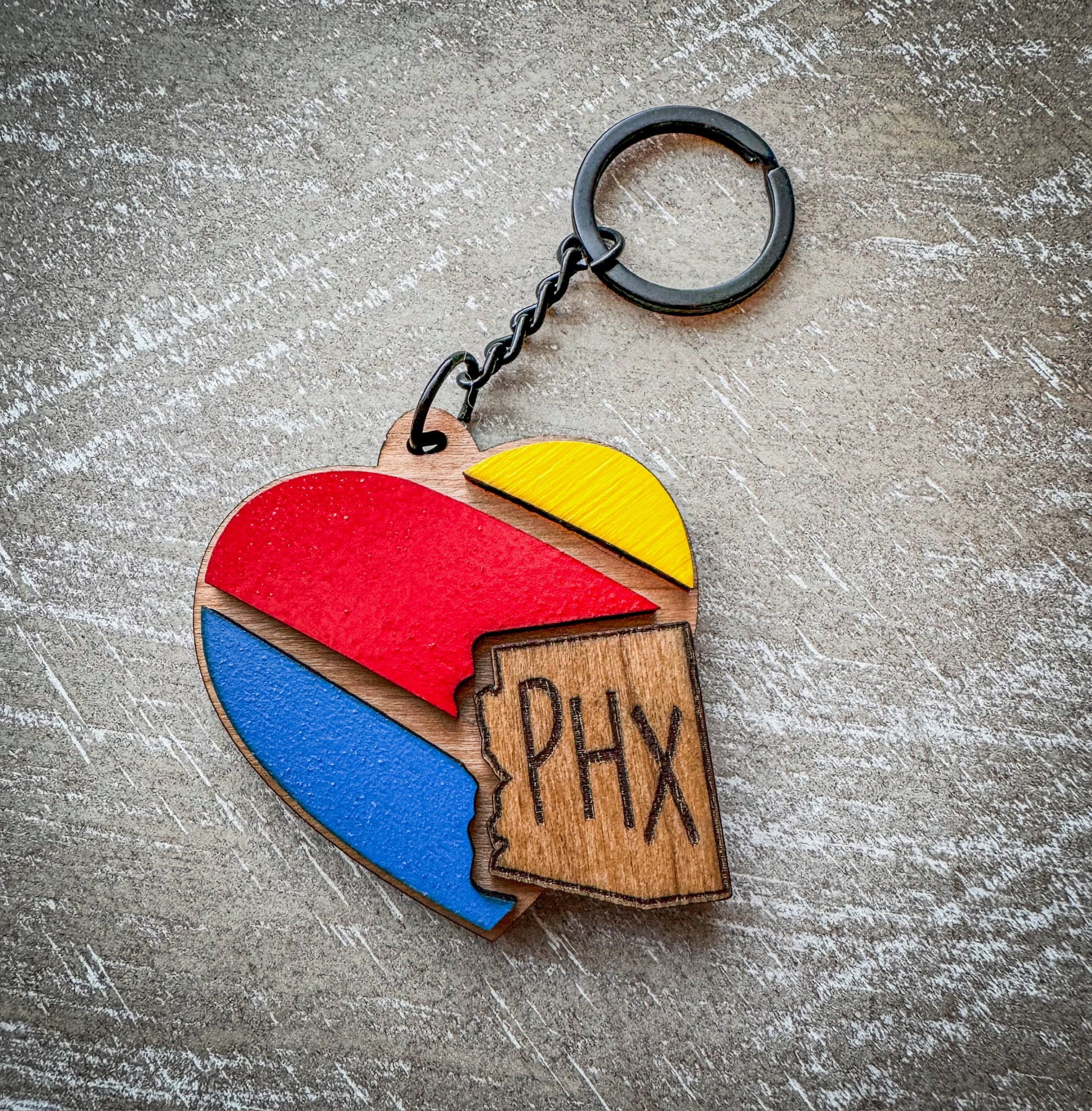 State themed airline inspired keychain for travel lovers