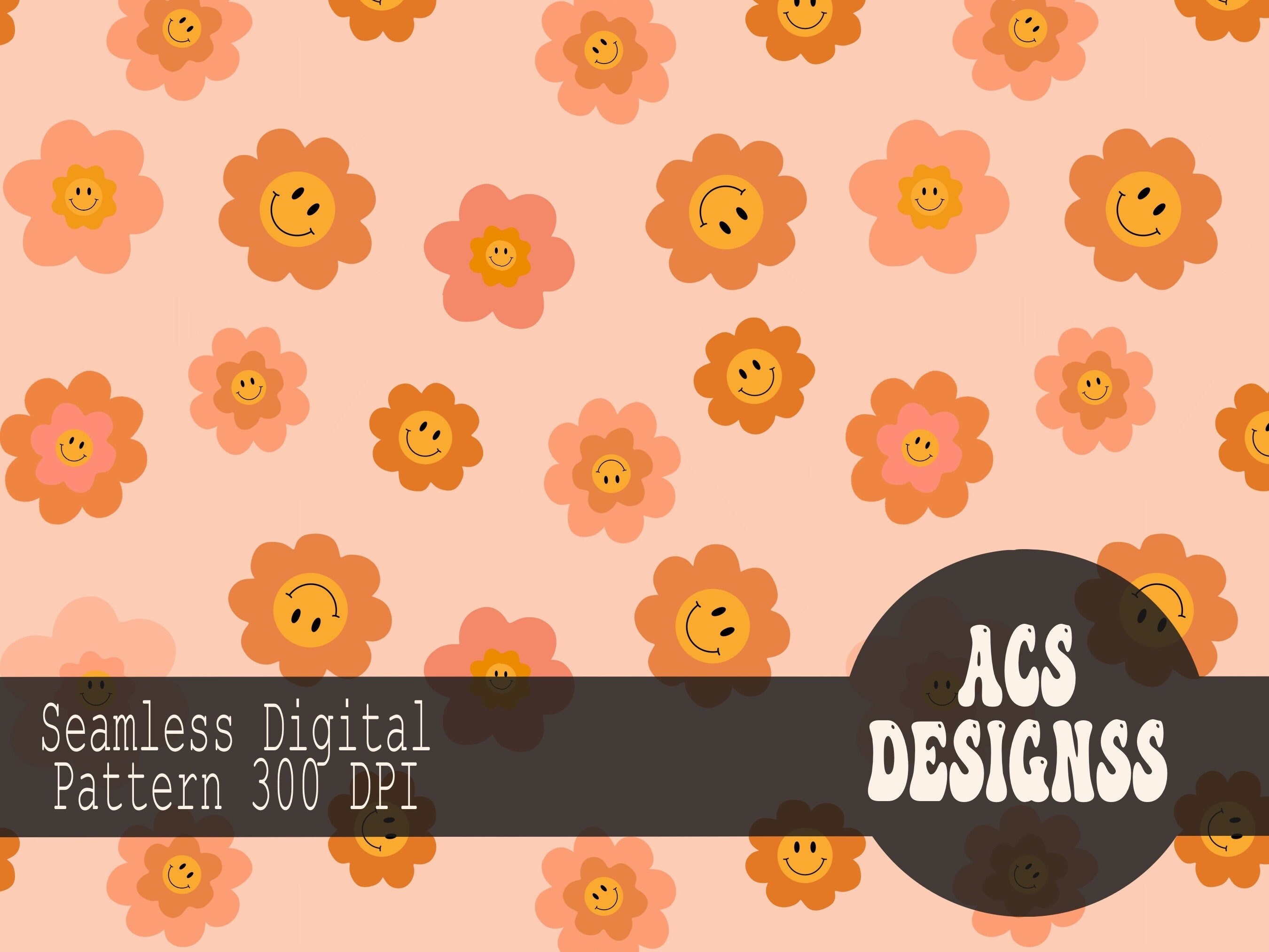 Smiley Face Flower Wallpaper - Etsy Smiley Face Flower Wallpaper - Etsy