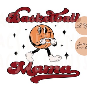 Basketbal Mama Cartoon Mascotte PNG | Sublimatie Print | Grappig Afdrukbaar