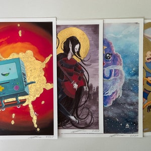 Gilded Fan Art Prints, Exclusive Fan Art Prints – Hand Gilded with Gold Leaf | High-Quality Giclee Paper