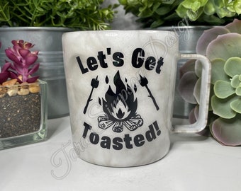 Let’s Get Toasted Tumbler, Epoxy Tumbler, Custom Tumbler, Campfire Wine Tumbler, Unique Gift, Summer Sips, Smokey Tumbler