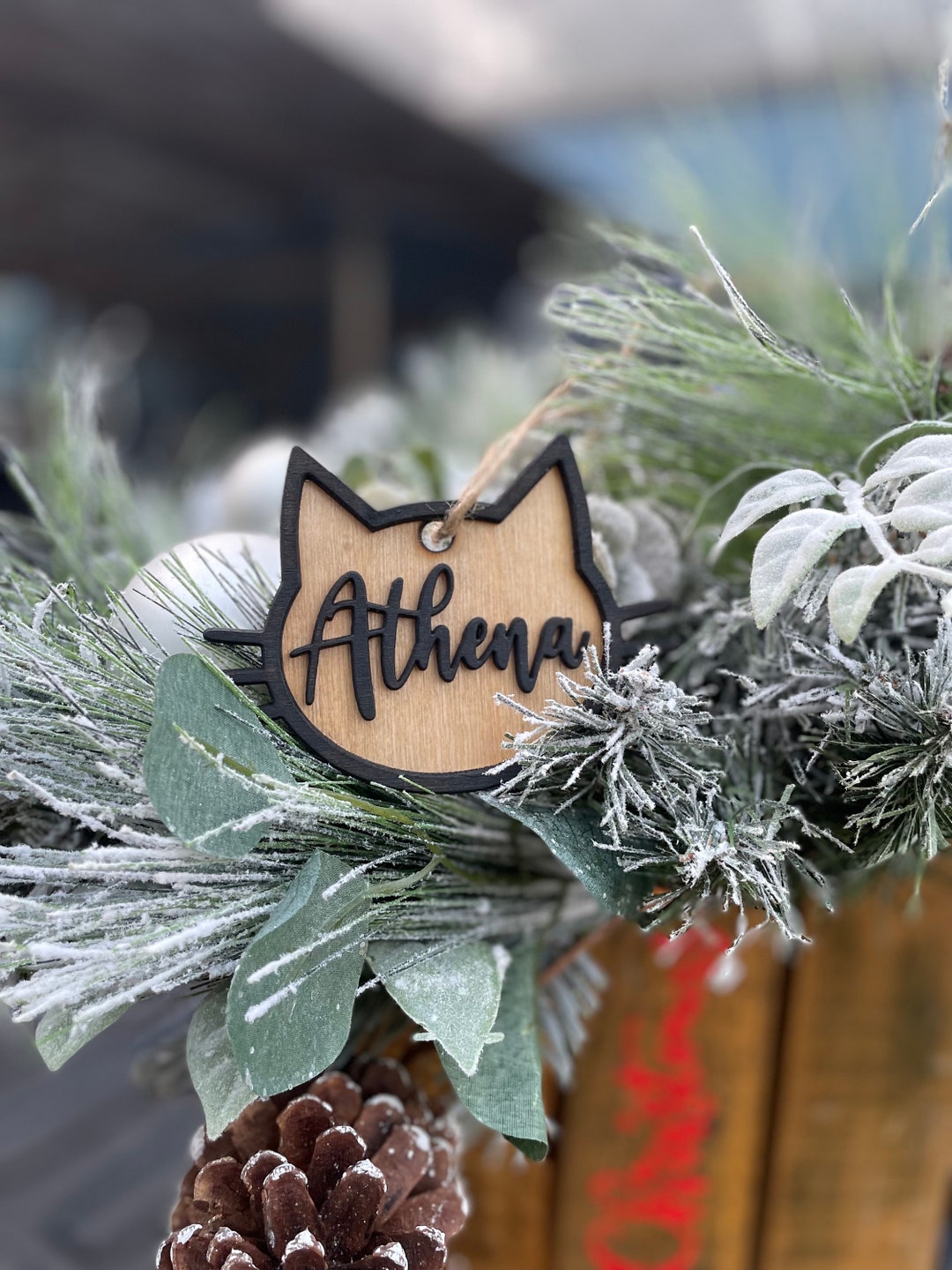 Personalized Cat Name Ornament, Cat Christmas Ornament, Custom Pet ...