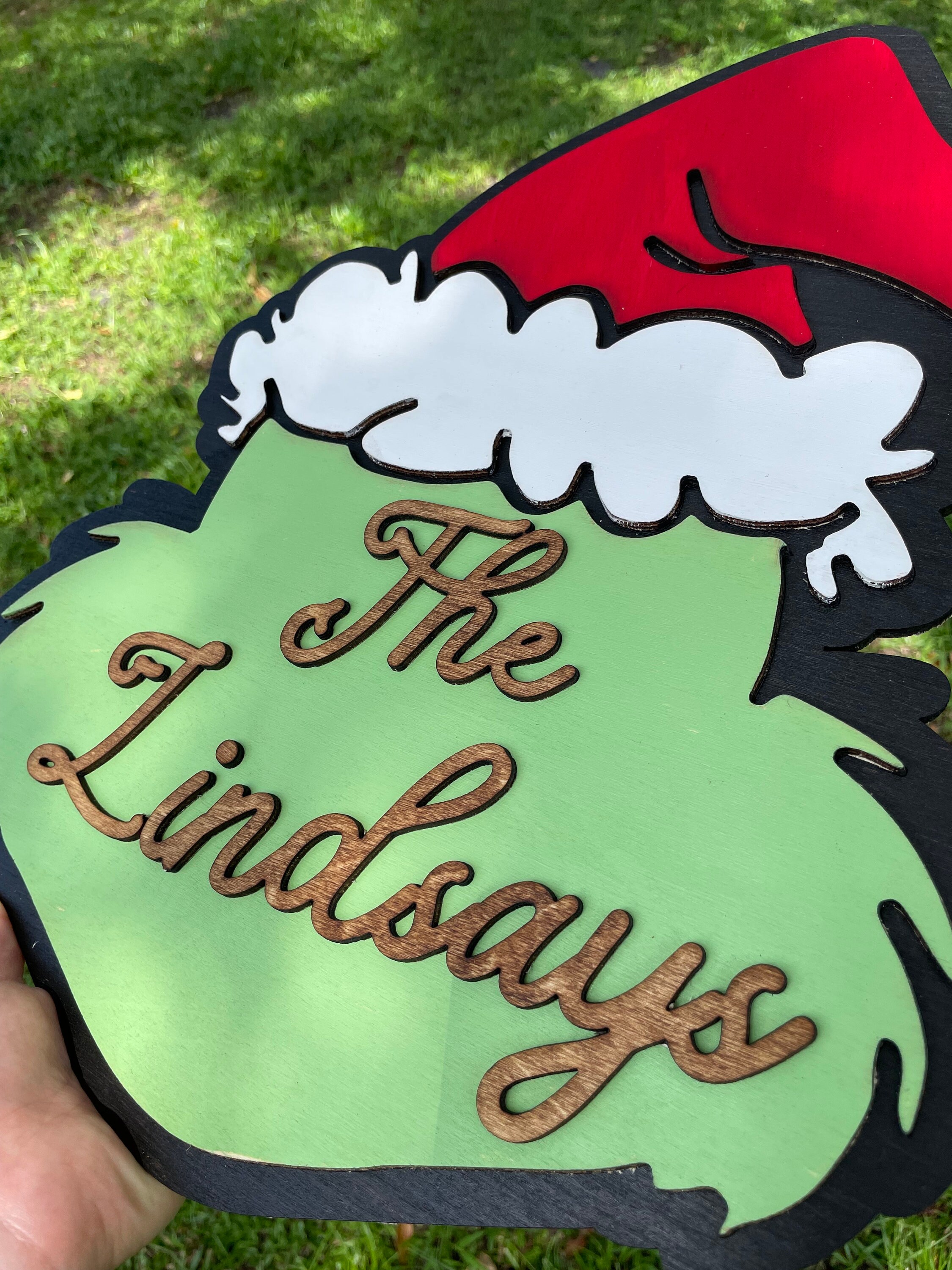 Personalized Grinch Door Hanger, Grinch Wall Hanger, 3D Grinch ...