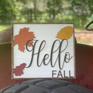 Wood Sign with 3D Fall Elements