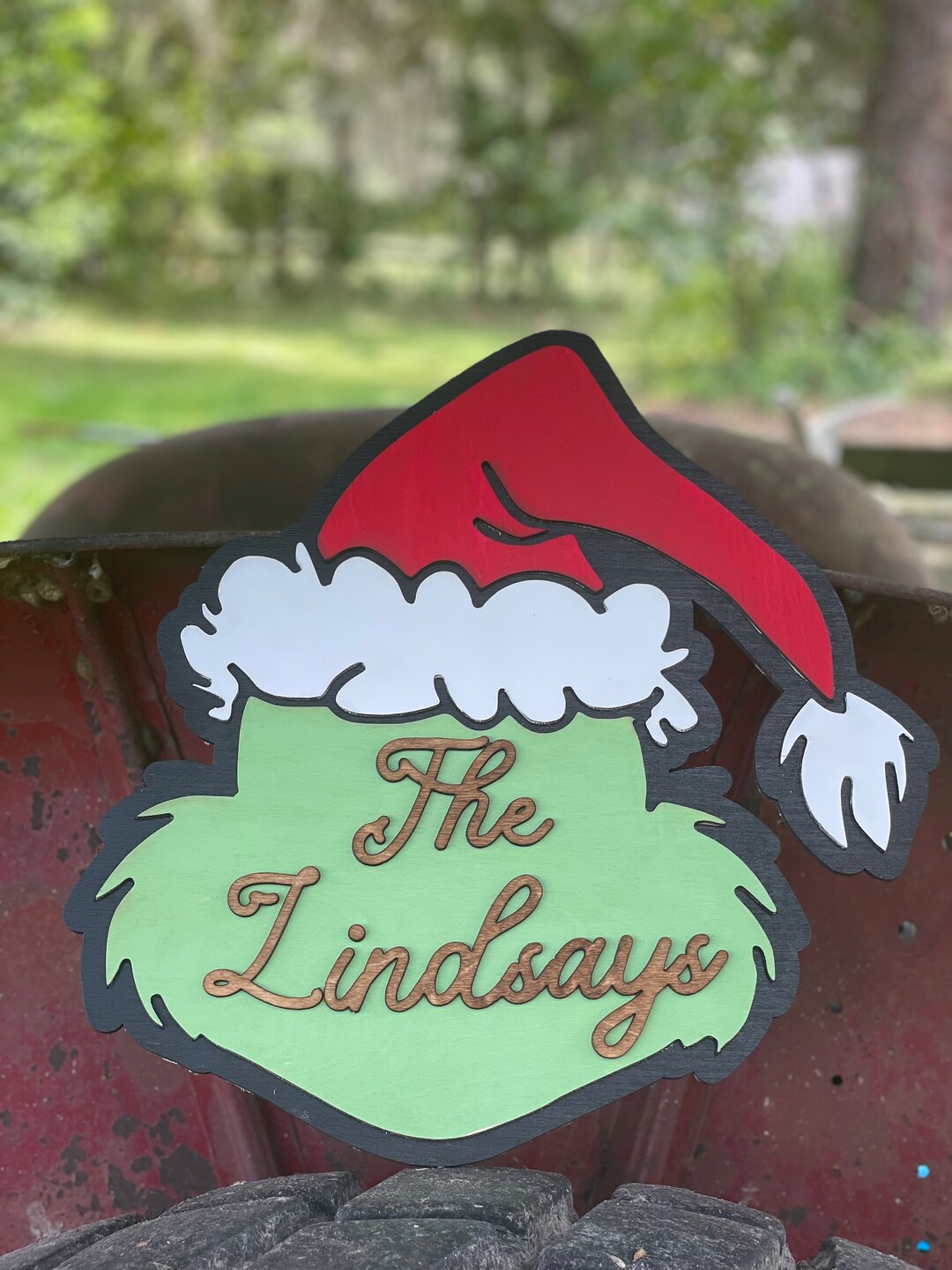 Personalized Grinch Door Hanger, Grinch Wall Hanger, 3D Grinch ...