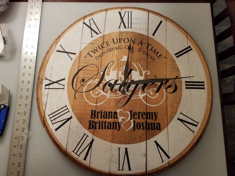Authentic Bourbon Barrel Head Wall Clock Etsy