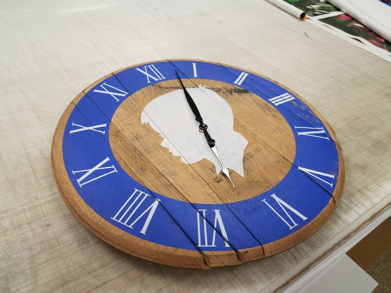 Authentic Bourbon Barrel Head Wall Clock Etsy