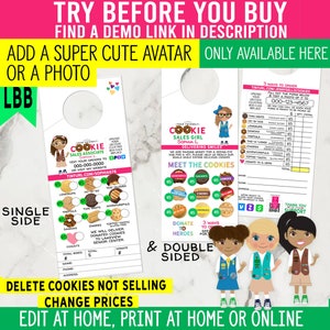 Girl Scout Cookie Door Hangers LBB Printable New Cookie Menu. Leave these everywhere you go. (2 Downloads) Unlimited Personal Printing