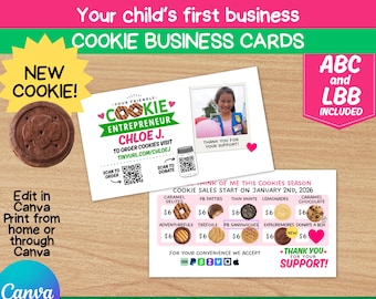 Scout Cookie Business Cards: LBB and ABC, New Cookie 2026