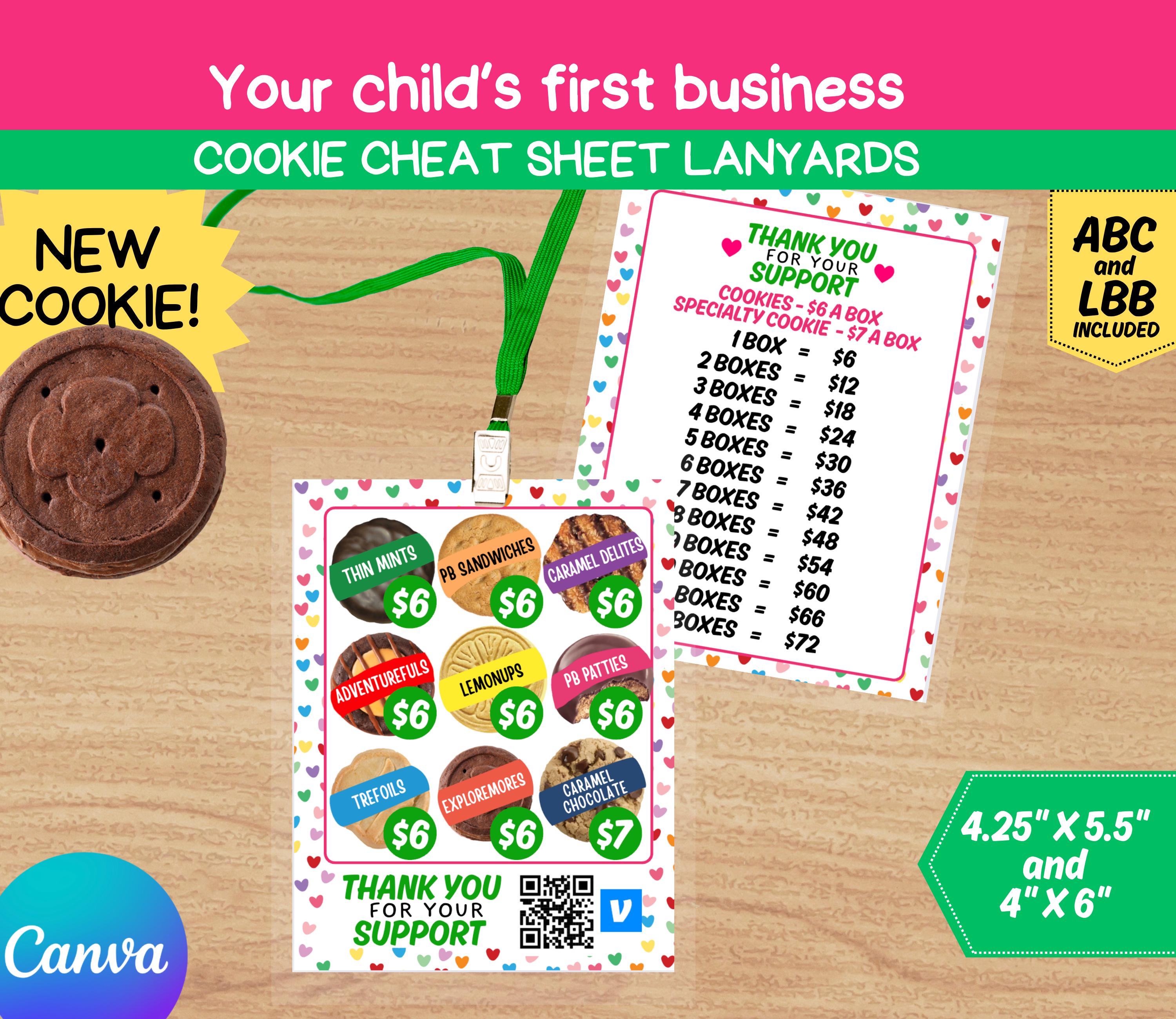 Scout Cookie Lanyard, Price Menu Cheat Sheet, ABC and LBB 4x6 and 4.25x5.5  - Etsy
