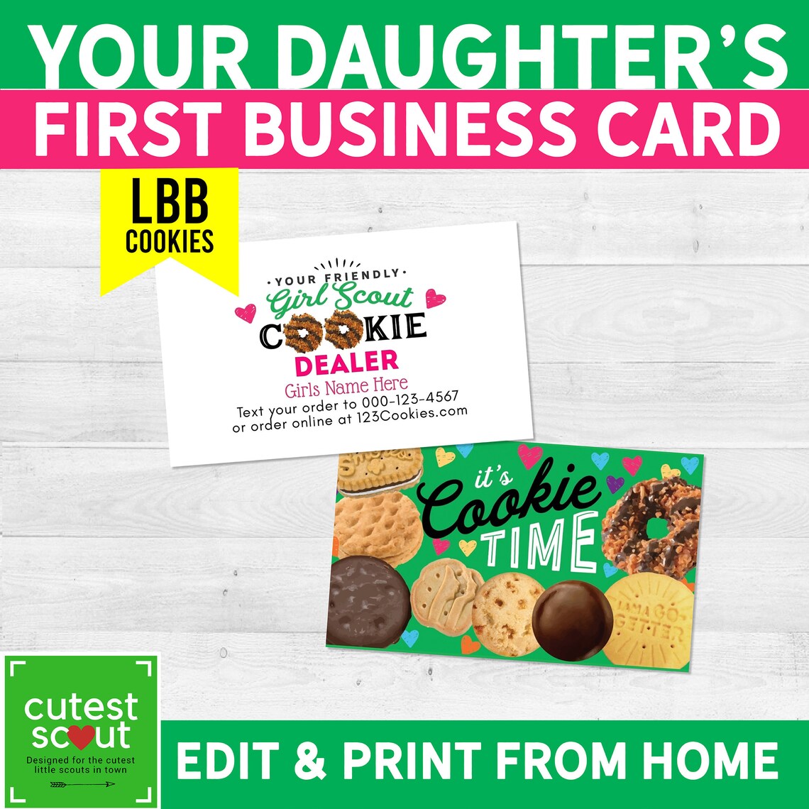 Girl Scout Cookie LBB DEALER Business Cards Cutest Cards Ever. Etsy
