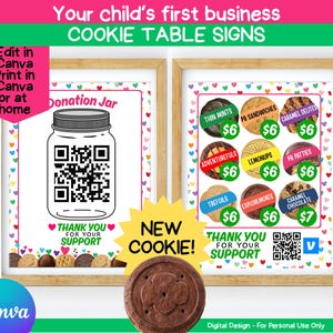 Letreros para el puesto de galletas Scout: Códigos QR de pago y donación (descarga digital)