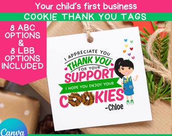Scout Cookie Thank You Tags, Edit and Print in Canva or (Digital Download)