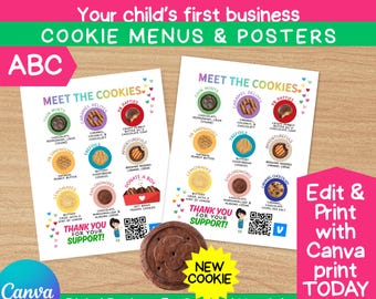 Scout Cookie Menu Flyers and Posters 8.5"x11", 24" x 30" Printable