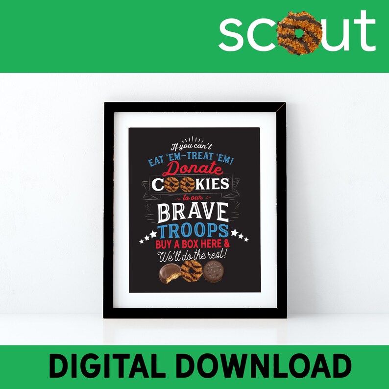 Girl Scout Cookie donate to the Troops Printable | Etsy
