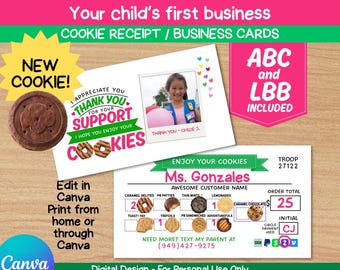 Cookie Business Card Template, add your Photo or Avatar (Digital Download)
