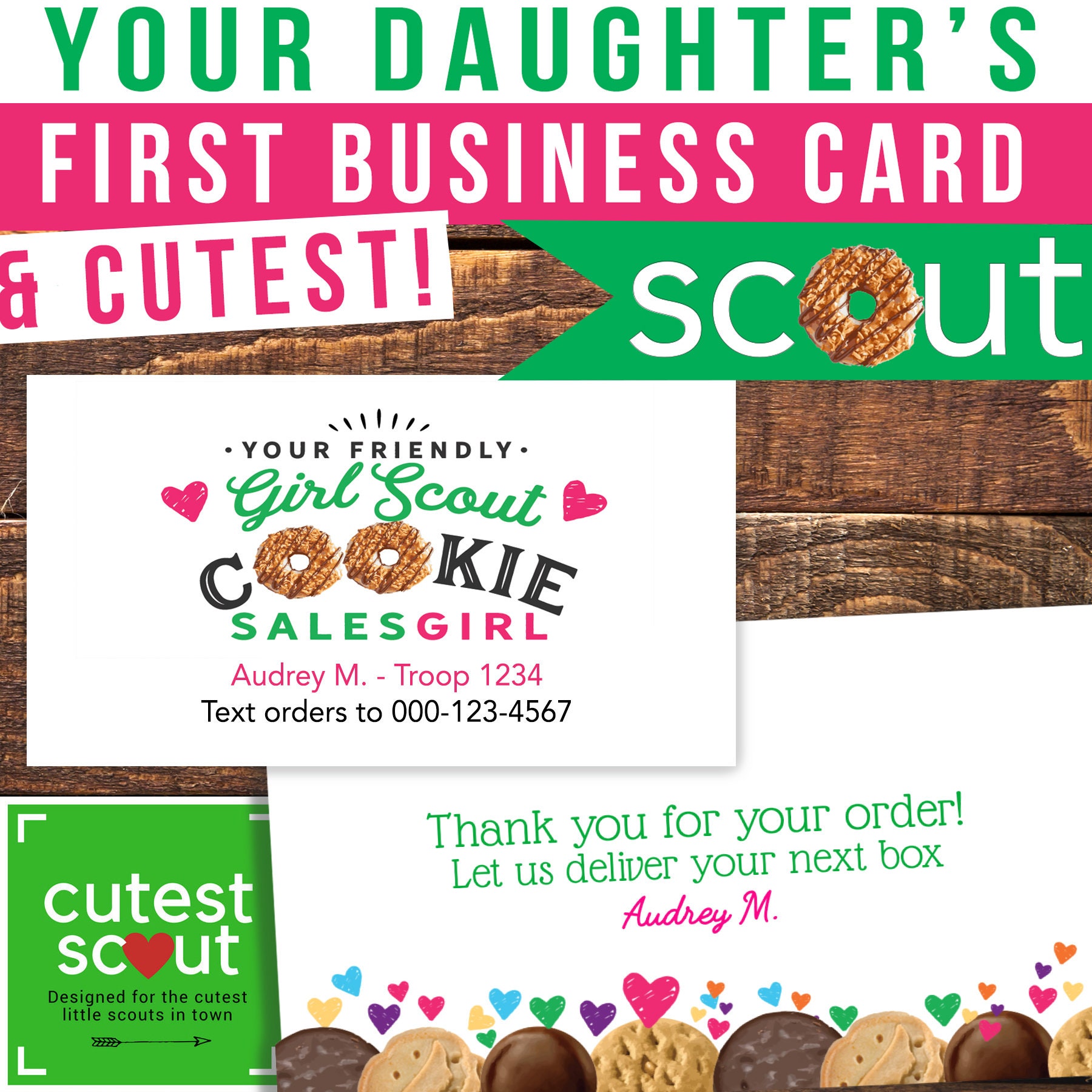 2022 Girl Scout Cookie THANK YOU Card Business Cards. Cutest - Etsy Finland
