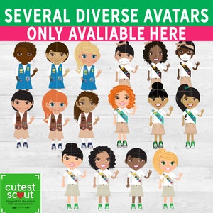Girl Scout Fall Product Post Cards With Avatars, DIGITAL Download ...