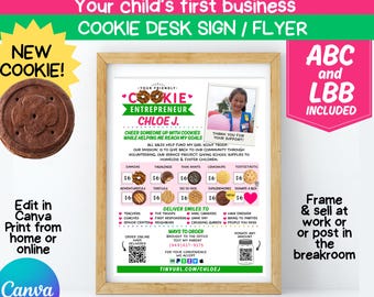 Scout Cookie Sales Schreibtischschild: anpassbare 8 x 10 Printable (digitaler Download)