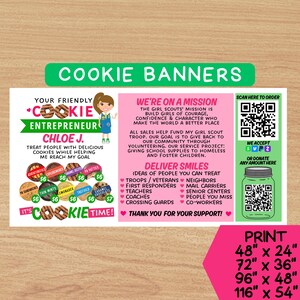 Banner de biscoito escoteiro: código QR personalizável, uso da tropa (download digital)