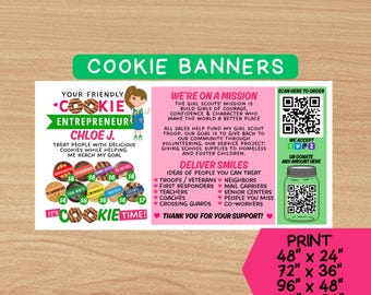 Scout Cookie Banner: Customizable QR Code, Troop Use (Digital Download)