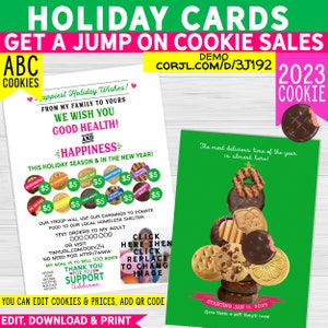 Girl Scout Cookie New New, Holiday Cards, Christmas, DIY Printable, Instant Download, Earn Sales Early! ABC 2 Downloads