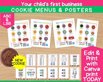 Scout-cookiebord: aangepaste QR-codemenu en poster (digitale download)
